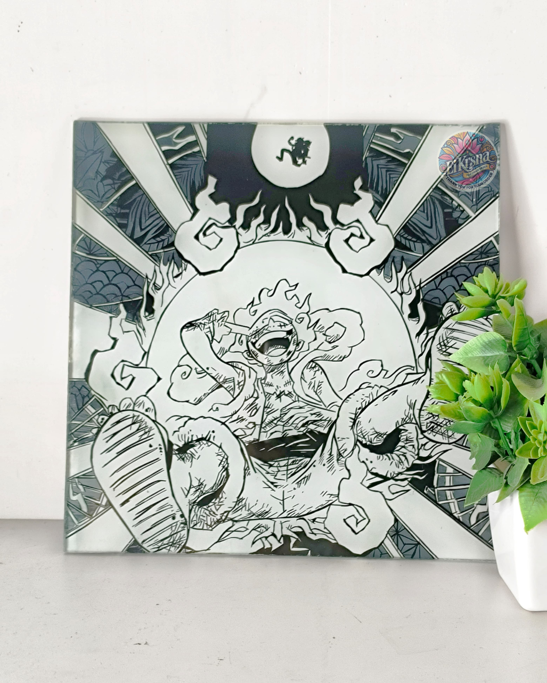 Luffy Anime Glass Painting