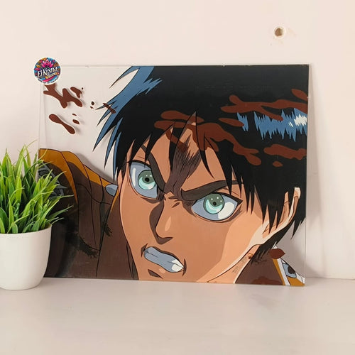 eren jaeger glass painting